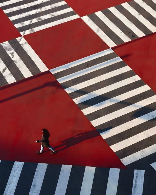 Red Crosswalk - Acrylic glass picture